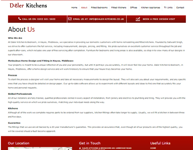 Responsive website for interiors business